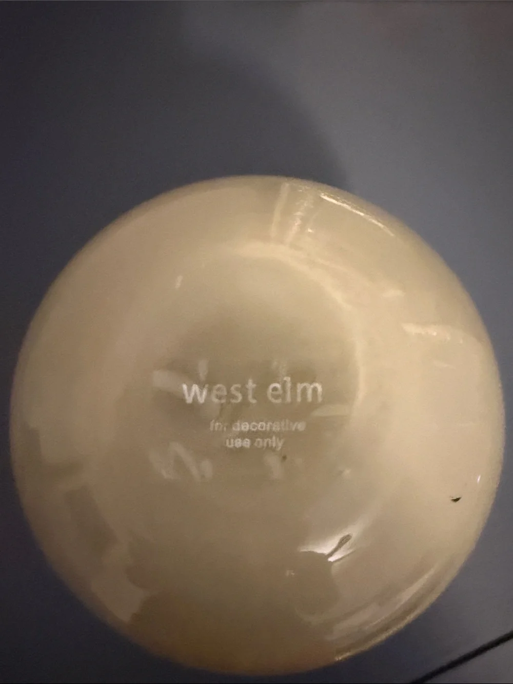 West Elm Cream Glossy Round Bud Vase